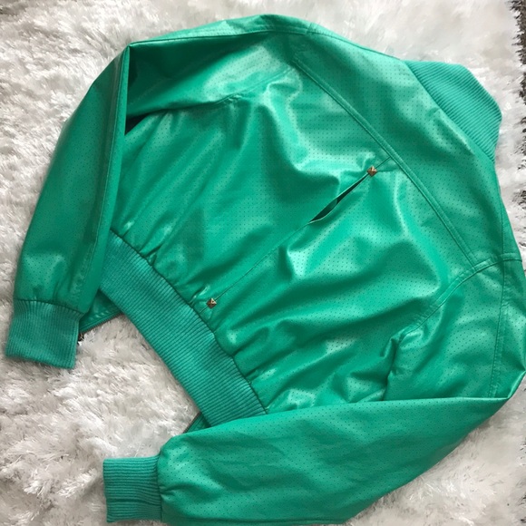 Paperdenim & Cloth Mint Green Faux Leather Jacket - Picture 2 of 3